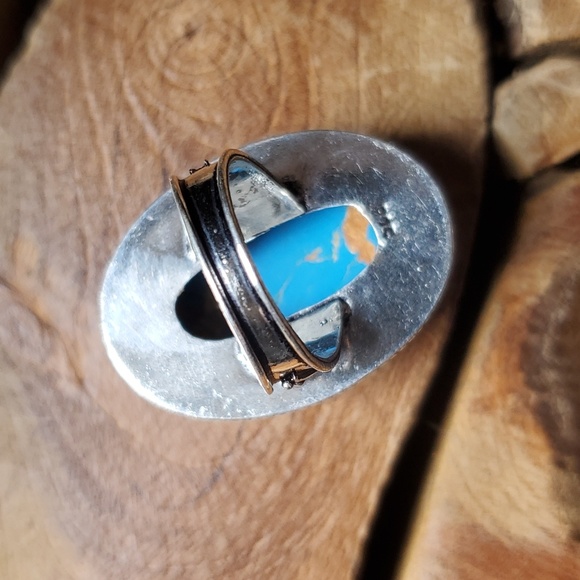New Copper Turquoise 925 Silver Ring. - Picture 5 of 12